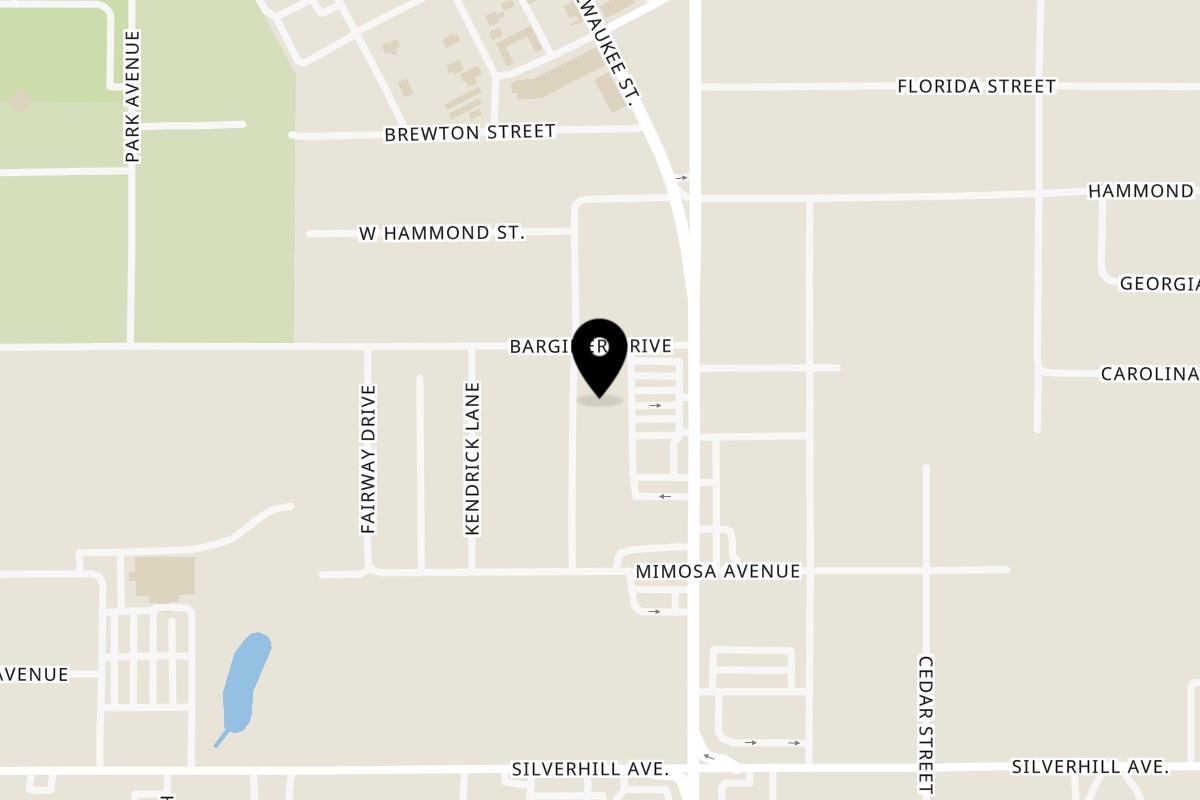 Map showing the location of Busters Southern Pit BBQ on 22245 AL-59 Suite 4B in Robertsdale